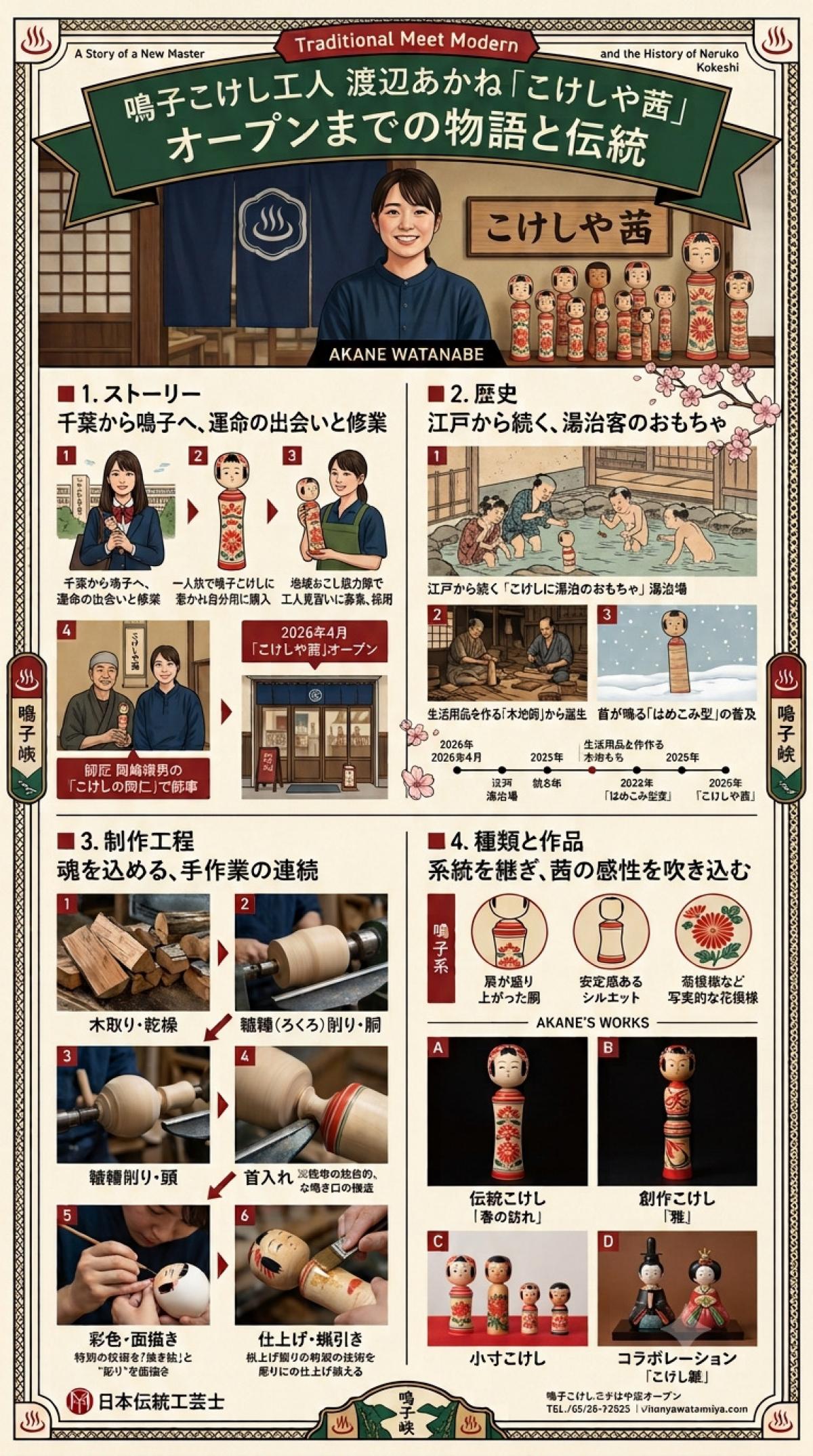鳴子こけしの新星☆渡辺あかねの世界　日本の民芸品を支える人々のご紹介　人形のモリシゲ
